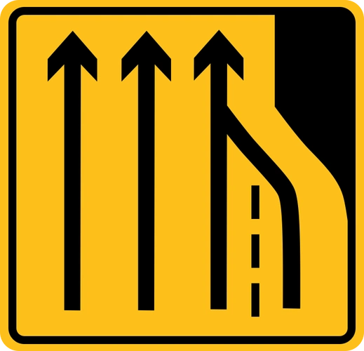 a,向左变道b,车道数变少c,合流处d,应急车道94这个标志是何含义?