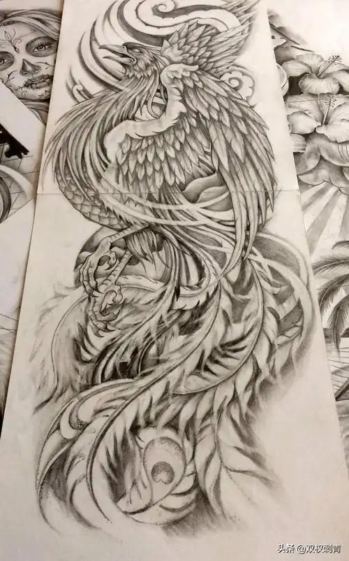 代表涅盘重生的凤凰纹身