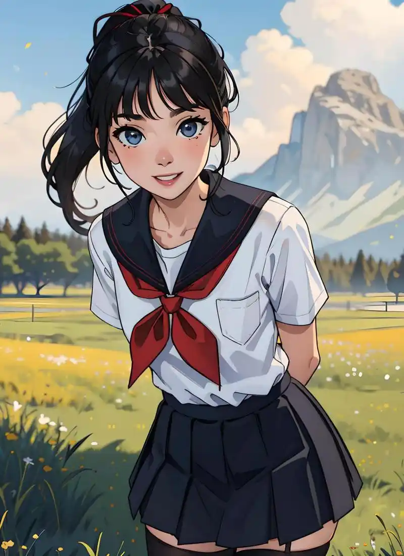 动漫壁纸:校园风系列(9) 厚涂风二次元校园美少女,她是那个校园里的