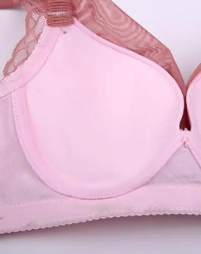 依蕾斯yileisi内衣移动端专场豆沙色无钢圈珍珠按摩水袋深v超聚拢文胸