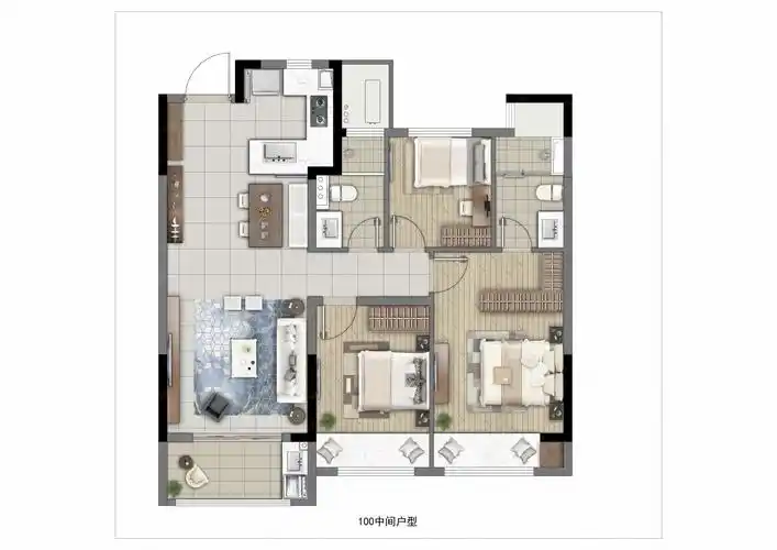花语江南3室2厅1卫89.63㎡南306万