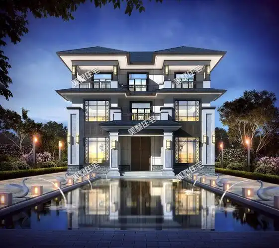 这栋新中式别墅太霸气了外观布局百里挑一美得无可挑剔