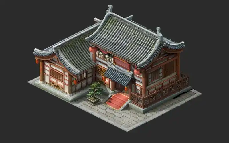 【3dmax场景建模】古风房屋建筑模型制作,3dmax入门基础教学,新手也能