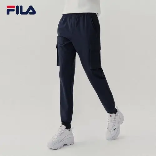 fila斐乐官方女子梭织长裤 2020秋冬季新款收口女士休闲裤运动裤