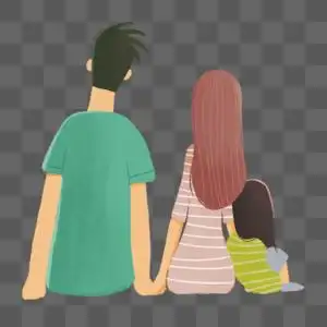 手绘一家三口图片素材