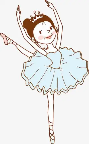 卡通水彩跳舞的女士