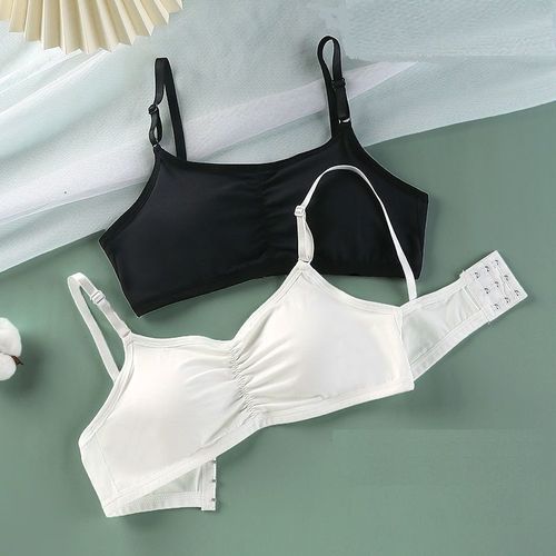 内衣女生夏天薄款高初中学生大胸显小17岁纯棉文胸少女背心抹胸