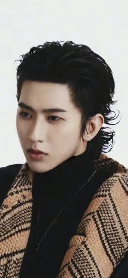 蔡徐坤大背头狼尾造型