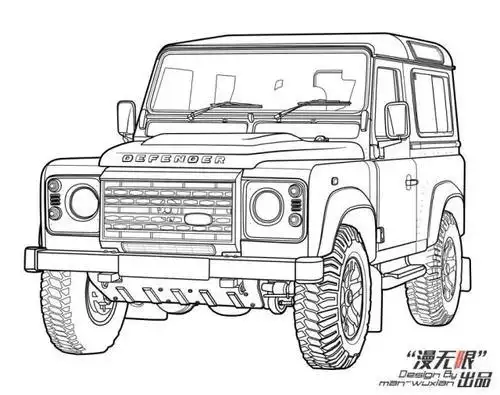越野汽车简笔画步骤图