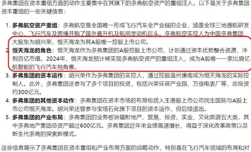 安邦系资本运作高手操盘恒天海龙飞行汽车重组上市