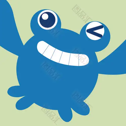 蓝色螃蟹装饰画