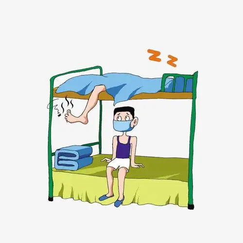 被上铺兄弟臭脚薰得戴口罩