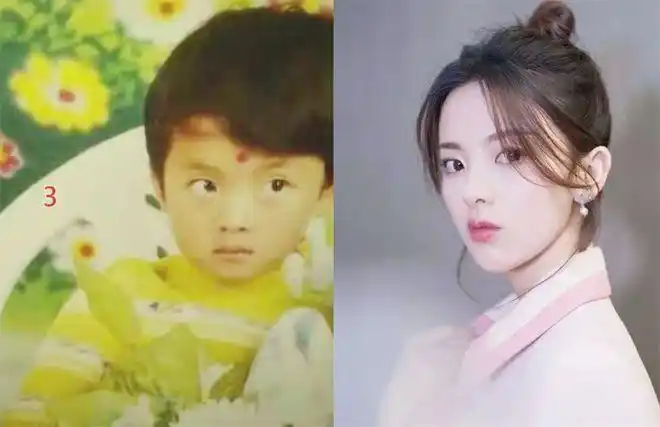 杨超越童年照被疯传3岁单眼皮明显12岁看出整没整容