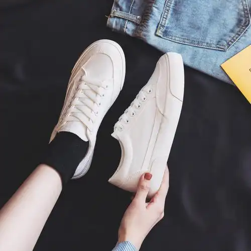 枫述火皮面小白鞋女鞋2021年新款春秋夏季薄款百搭白鞋少女板鞋