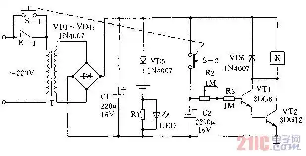 自动断电的充电器电路图