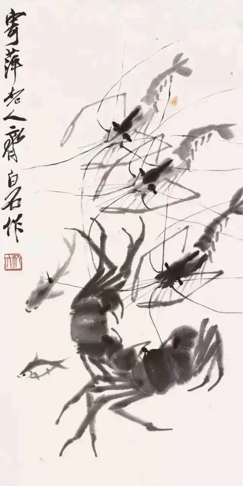 少白汤发周揭秘:都知道齐白石的虾画的好,其实他画的另一物和虾比丝毫