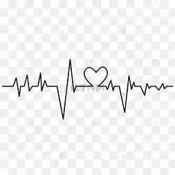 黑色心电图心跳线条