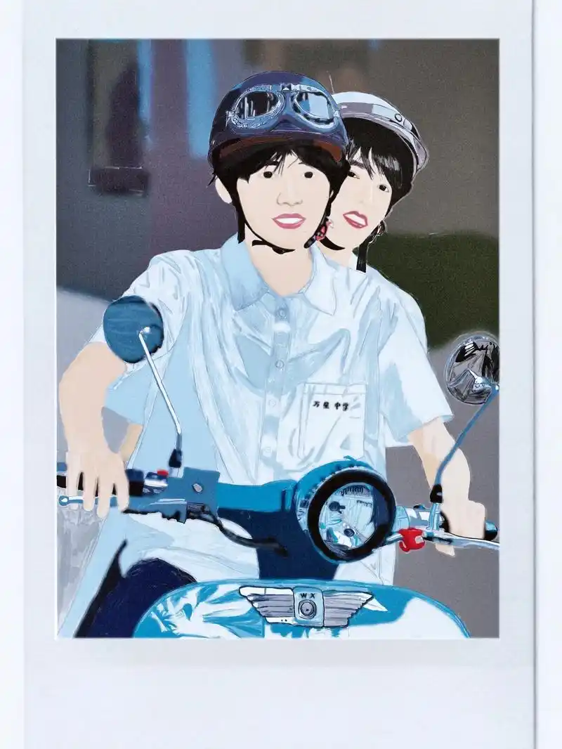 文轩一起等雨停手绘