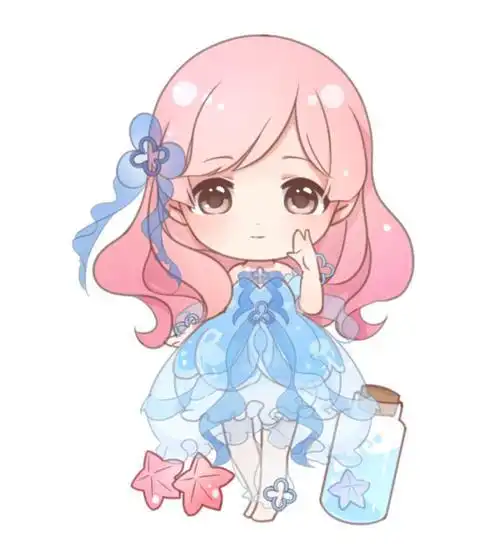 女生卡通星座头像水瓶座