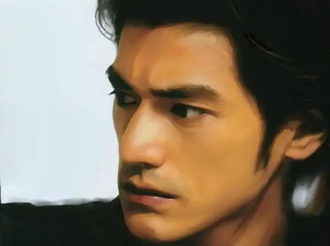 画颜 的插画 金城武