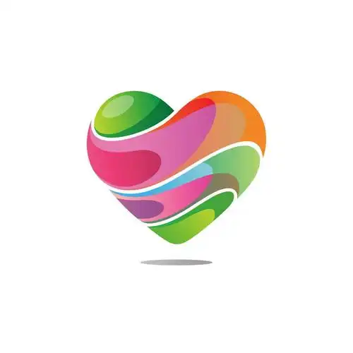彩色心形logo设计方案图片免抠矢量素材