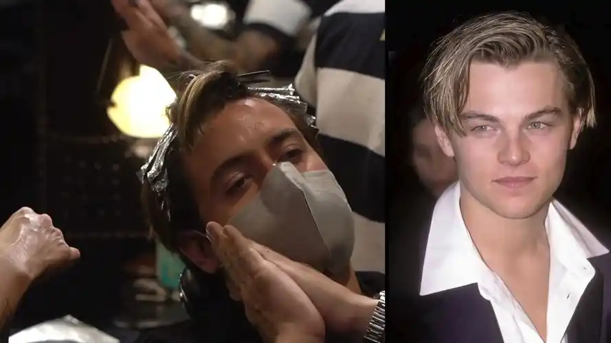 90年代李奥纳多复古发型,男士中分发型推荐!