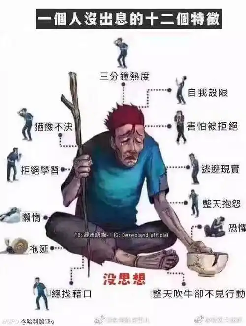 一个没出息的人的十二个特征!有没有全中的