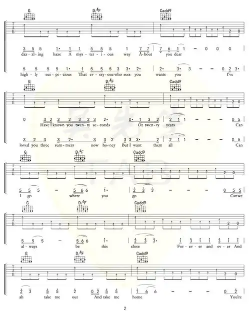 《lover》吉他谱_taylor swift_g调原版弹唱谱_高清六线谱