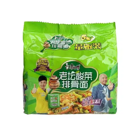 康师傅老坛酸菜排骨面 119g*5袋