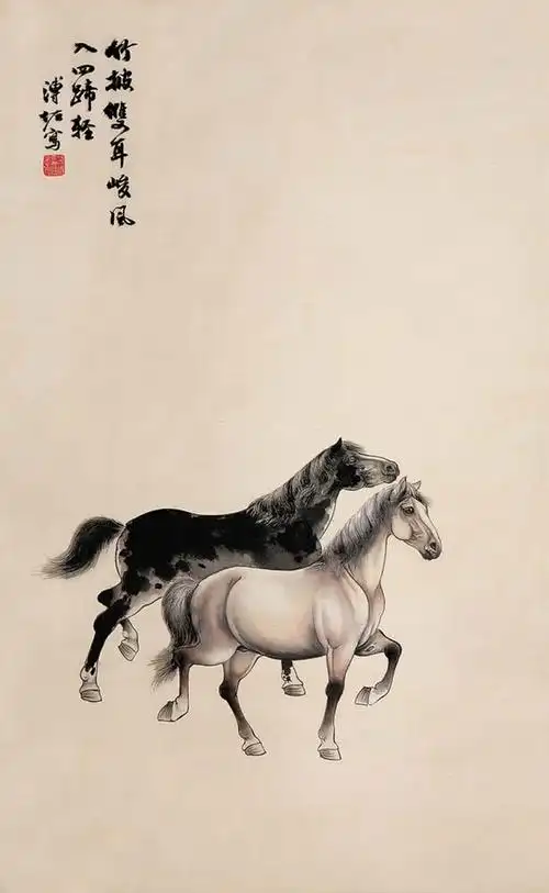 爱新觉罗·溥佐《骏马图》【国画】