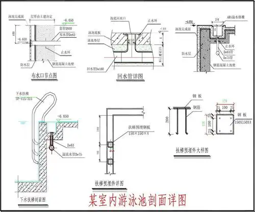 某室内游泳池剖面详图(word内插cad)