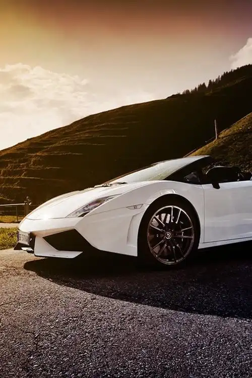 白色兰博基尼gallardo lp570-4 spyder超级跑车