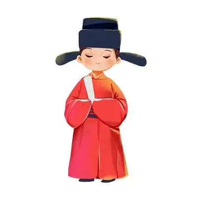 古代人物手绘卡通q版人物唐代男子插画人物素材