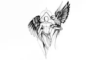 52张高清堕落天使纹身手稿图片