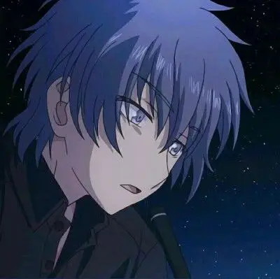 蓝发动漫男生头像