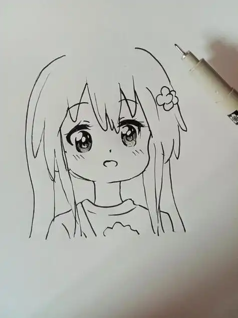 少女衣服简笔画动漫人物