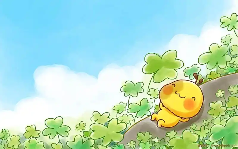 可爱油爆叽丁插画电脑壁纸～三叶草