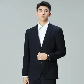 fengedun4s店宝马领创西服工装蓝色西装套装男销售工作服男士男修身