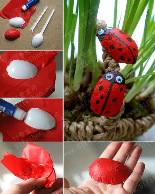 一次性塑料调羹diy花艺装饰物品 - 废物利用手工diy小制作 - 51费宝网