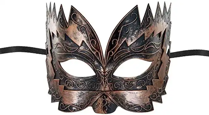 giovanni - 铜狼假面舞会面具 - 半刚性 - 适用于派对或化妆舞会礼服
