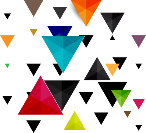 彩色三角形漂浮元素图片