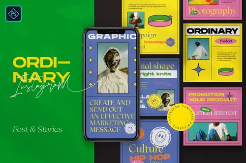 时尚优雅服装品牌推广ins风新媒体电商海报设计psd模板ordinary–