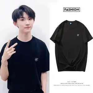 马嘉祺同款印花t恤2022新款夏季流行纯棉正肩短袖男女休闲上衣服t