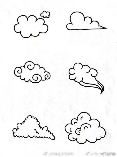 云朵简笔画大全 - 简单简笔画