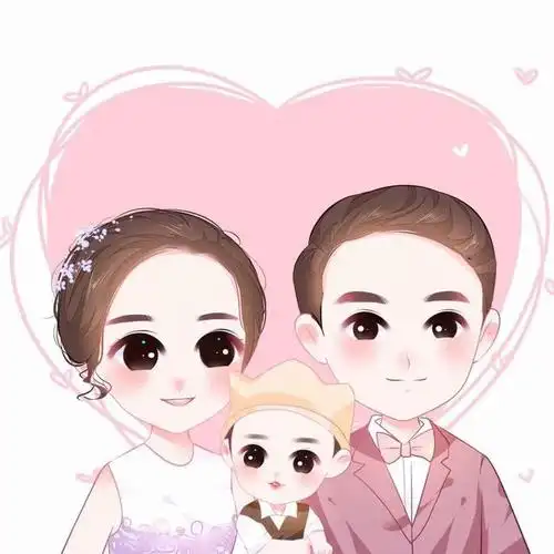 家庭幸福给家人准备的手绘微信头像虽然简单但有意义