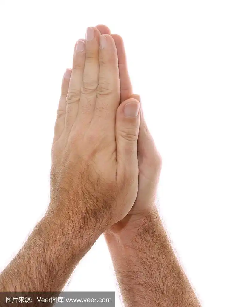 瑜伽手的位置合十礼安贾利手印在白色