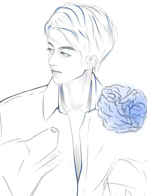 摸一张线稿61王俊凯