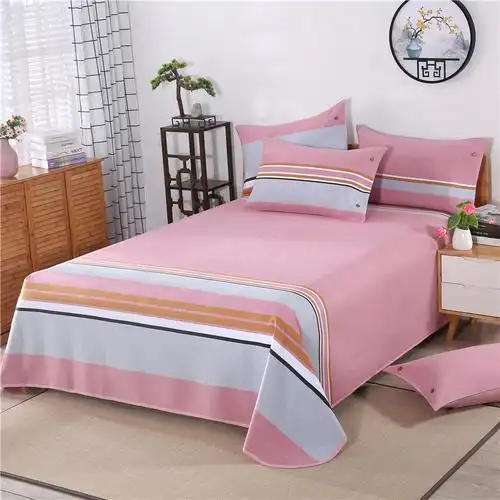 皮尔卡丹2020年新款老粗布凉席三件套夏季夏凉被精梳纯加厚加密亚麻