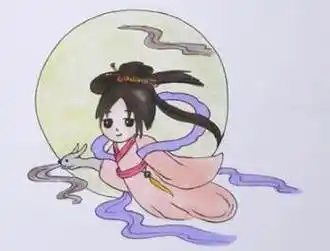 嫦娥简笔画 嫦娥简笔画可爱卡通版