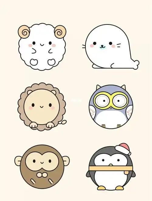 超多可爱小动物的简笔画头像画法教程幼儿园儿童简笔画动物篇创意大全